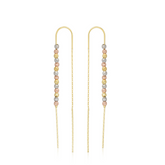 Sterling Silver Dorica Chain Bead Drop Earrings